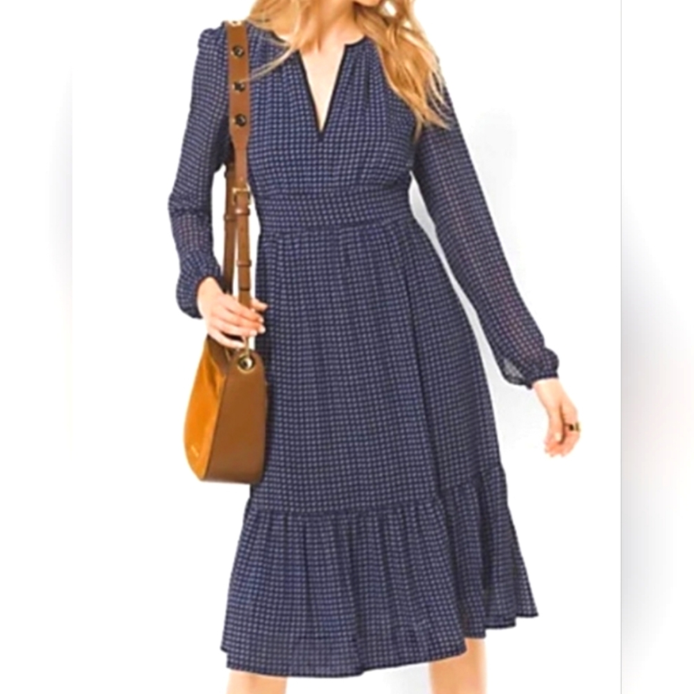 Michael by Michael Kors Paisley Ruffle Midi Dress. Size 2